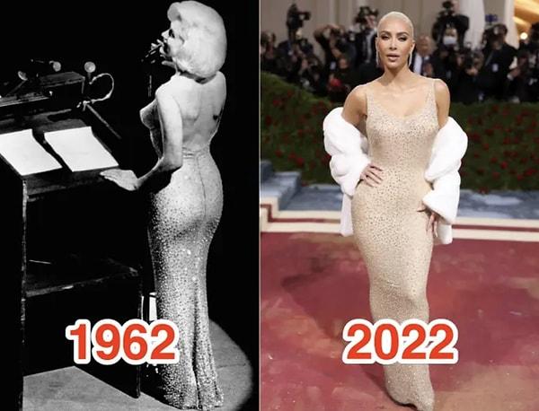 Daha önce kırmızı halıda Marilyn Monroe'nun imza elbiselerinden birini giyen ve oldukça eleştirilen Kim Kardashian yine yoruma boğuldu.
