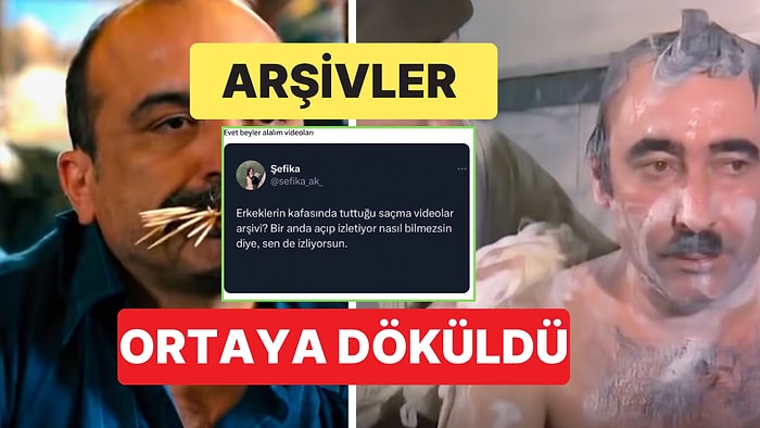 Erkeklerin Kafasında Tuttuğu Saçma Videolar Arşivine Gelen Tweetler Hayattan Soğutacak!