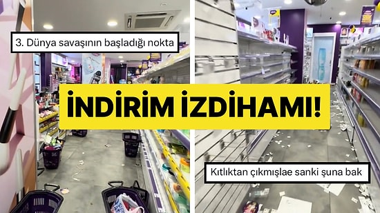 Kozmetik Mağazasının İndirim Gününde Adeta Yağmalandığı Anlar