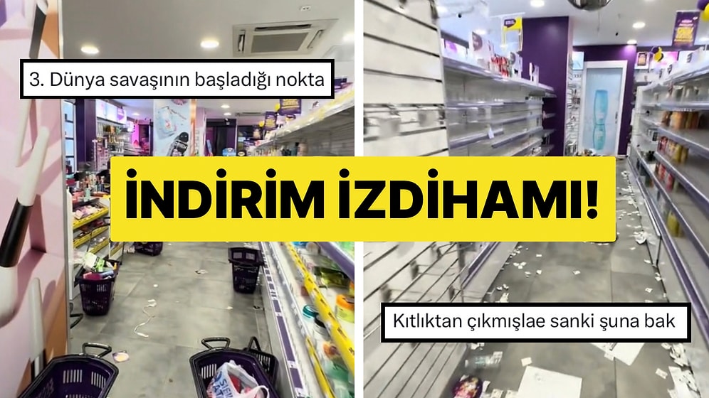 Kozmetik Mağazasının İndirim Gününde Adeta Yağmalandığı Anlar