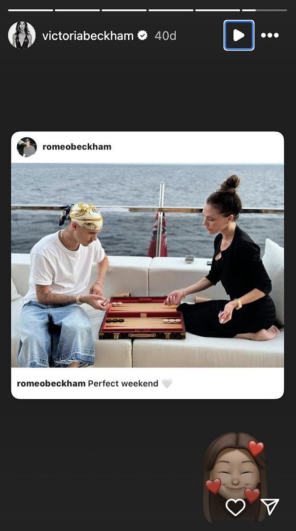 Victoria Beckham Romeo ile tavla oynadı!