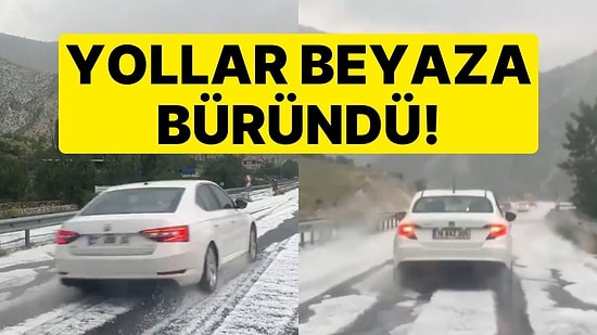 Yaz Ortasında Yollar Beyaza Büründü: Sürücüler Zor Anlar Yaşadı