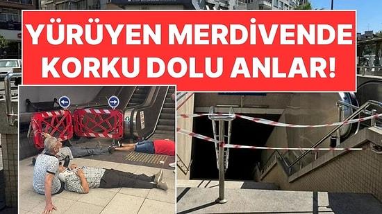 Yürüyen Merdivende Korku Dolu Anlar! İzmir Metrosu'nda Ortalık Karıştı, Hastanelik Olanlar Var!