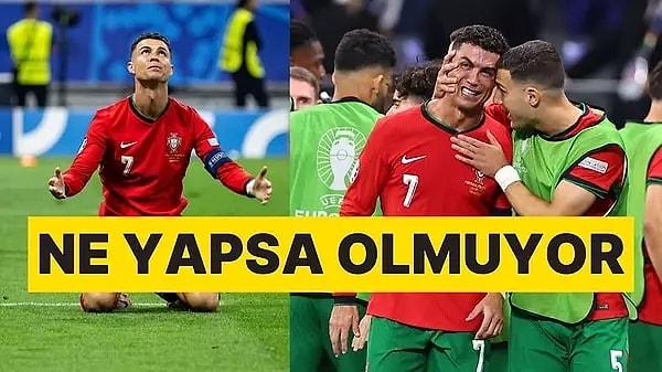 Portekiz'in yıldız futbolcusu Cristiano Ronaldo, Slovenya maçında kaçırdığı penaltının ardından gözyaşlarına hakim olamadı.