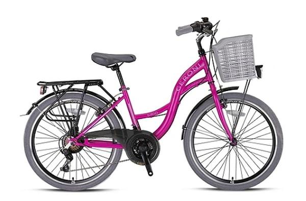 4. 24" jantlı ve 21 vitesli şık tasarıma sahip bir kız çocuk bisikleti.