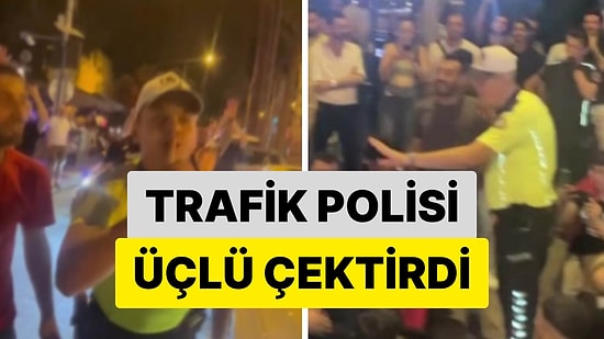 Vatandaşın Galibiyet Coşkusuna Trafik Polisi de Katıldı: Üçlü Çektirerek Sevince Ortak Oldu