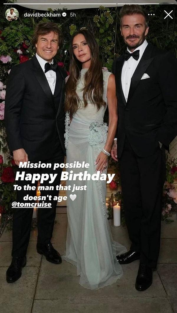 David Beckham, Tom Cruise'un doğum gününü kutladı.