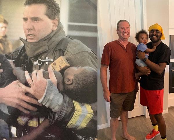 4. Henüz iki yaşındayken yangından kurtarıp kalp mesajıyla hayata döndürdüğü kişinin 23 yıl sonra çocuğunu kucağına aldı!