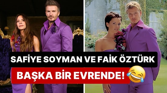 David ve Victoria Beckham 25 Yıl Önce Evlenirken Giydikleri Mor Kostümleriyle Yeniden Modayı Katletti!