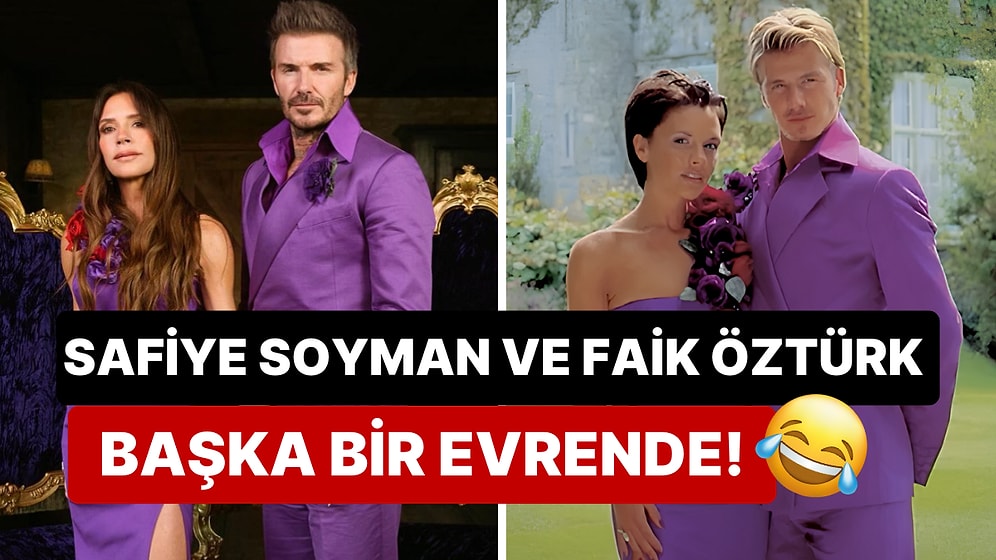 David ve Victoria Beckham 25 Yıl Önce Evlenirken Giydikleri Mor Kostümleriyle Yeniden Modayı Katletti!