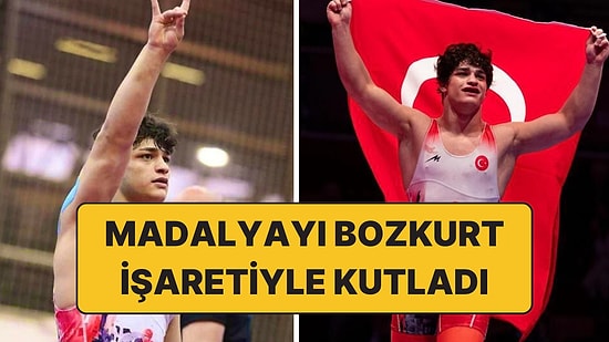 Güreşte U20 Avrupa Şampiyonu Olan Alperen Berber’den Bozkurt İşareti ile Kutlama