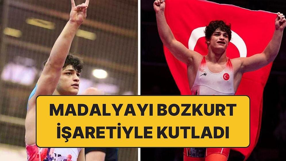 Güreşte U20 Avrupa Şampiyonu Olan Alperen Berber’den Bozkurt İşareti ile Kutlama