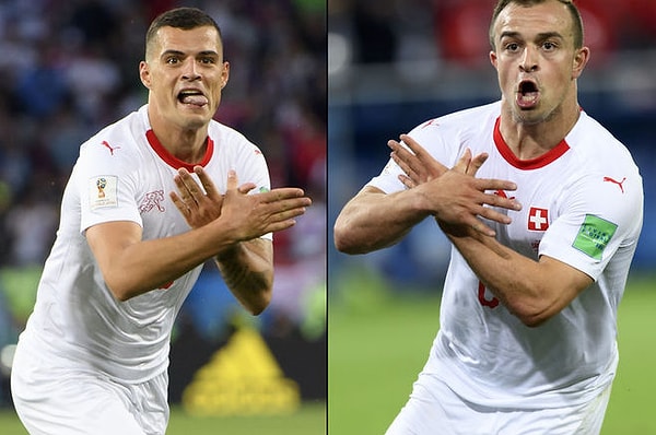 Xhaka ve Shaqiri'nin çift başlı kartal hareketine para cezası verildi.