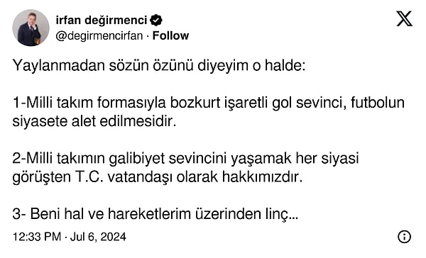 "7- Ulusça sevinmeyeli epey oldu. Umarım A Milli Futbol Takımımız o kupayı da kaldırır ANCAK"