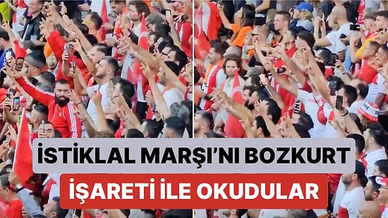 Merih Demiral'a Verilen Cezayı Protesto Etmek İsteyen Taraftarlar İstiklal Marşı'nı Bozkurt İşareti ile Okudu