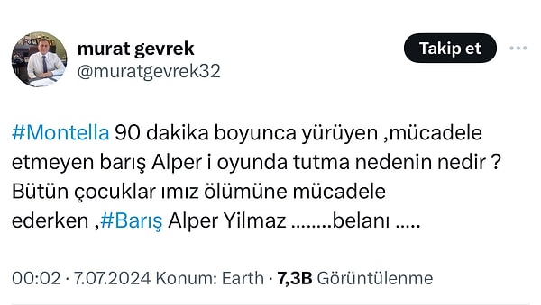 Murat Gevrek’in yaptığı paylaşım…