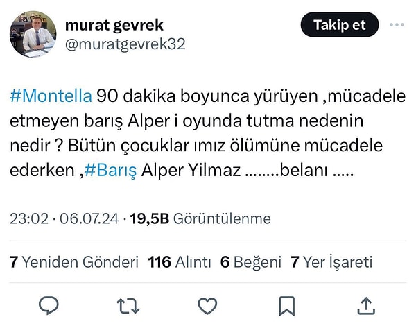 Gençlik ve Spor Bakanlığı, Türkiye'nin Hollanda ile oynadığı EURO 2024 çeyrek final maçının ardından eski Hatay Gençlik ve Spor İl Müdürü Murat Gevrek’in yaptığı paylaşıma ilişkin açıklama yaptı.