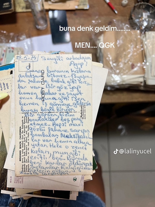 Gelin görün ki şeytan da mide bulandıran o iğrenç satırlar da ayrıntılarda gizli... 29 Mayıs 1974 tarihli mektupta Agop adlı arkadaşına seslenen ve günümüz ağzıyla fazlasıyla 'erko' olan bir adam, kadınlar hakkında iğrenç cümleler sarf etmiş.