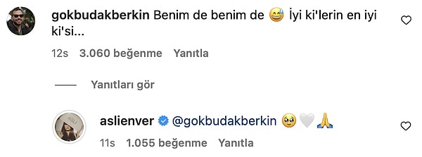 Aslı Enver'in biricik eşi Berkin Gökbudak "iyi ki"lerin havada uçuştuğu aşk dolu bir yorumda bulundu fotoğrafların altına❤️ Maşallahlar da sıralandı tabii. Çok güzelsiniz, size nazar değmesin!