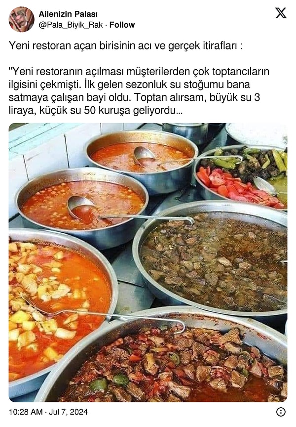 Yeni açtığı restoranın ilk günlerinde beklenmedik misafirlerle karşılaşan ve piyasadaki gerçekleri acı bir şekilde öğrenen bir girişimcinin itirafları şaşırtıcı boyutlara ulaştı. İşte yaşananlar👇