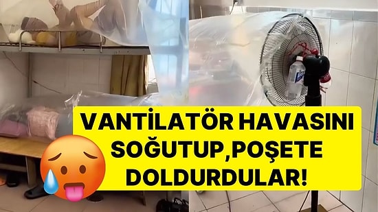 Sıcaktan Bunalan İki Kişinin Vantilatörle Bulduğu İlginç Çözüm İzleyenleri Hayrete Düşürdü