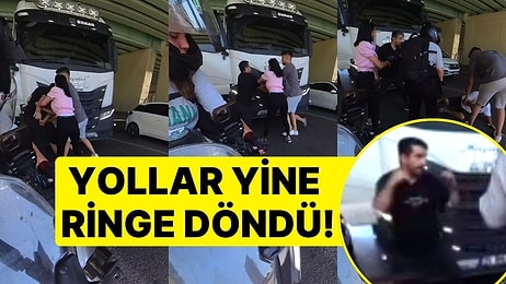 Yollar Yine Ringe Döndü! Otobüs Sürücüsü, TIR Şoförünü Kafa ve Yumruk Darbeleriyle Yere Düşürdü