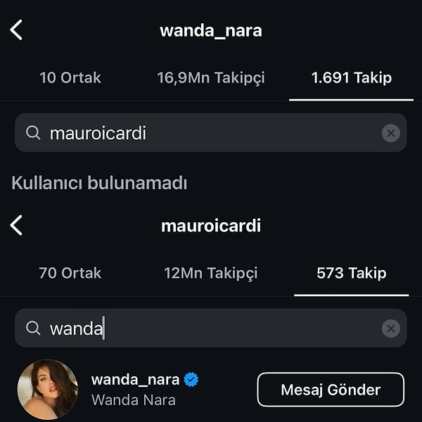 Wanda Nara'nın kıymetlisi Icardi'yi ciddi ciddi  takipten çıkmış olması ise tüm bu dedikoduların doğru olabileceğini düşündürtüyor...  Bakalım bu işin sonu nereye varacak? 10 yıllık deli dolu aşk üçüncü kişi yüzünden mi sona eriyor? Sürekli ayrılıp barışan ikili bu sefer gerçekten "bitti" diyecek mi? Ne diyorsunuz? Hadi yorumlarda buluşalım!