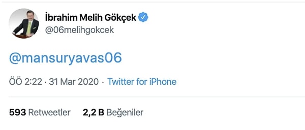 2018 yılında görevden alınan Melih Gökçek Twitter hesabında Mansur Yavaş'ı sert sözlerle eleştiriyor. Hatta kimin zaman stalk yaparken yakalanıyor.