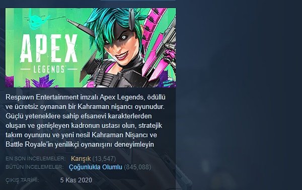 Apex Legends, oyuncular tarafından inceleme bombardımanına tutuluyor.