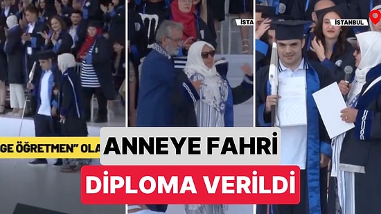 Bir Üniversite Mezuniyet Töreninde 4 Yıl Boyunca Görme Engelli Oğluna Eşlik Eden Anneye Fahri Diploma Verdi