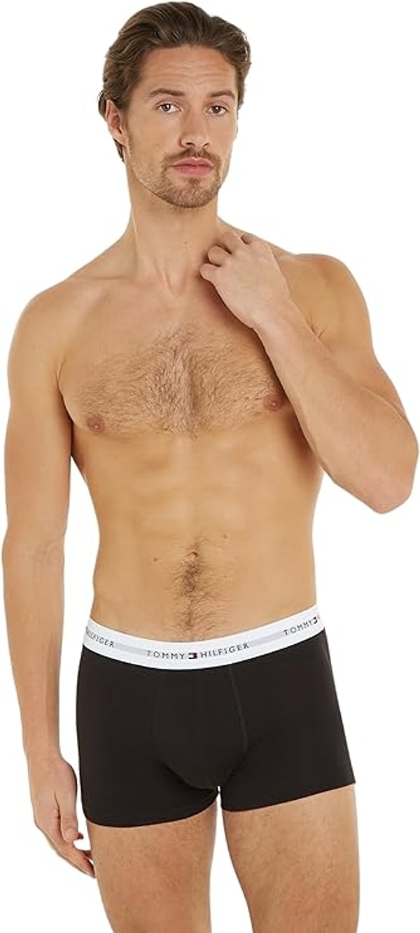 1. Markaya önem verenlerin tercihi Tommy Hilfiger 3P Trunk Boxer