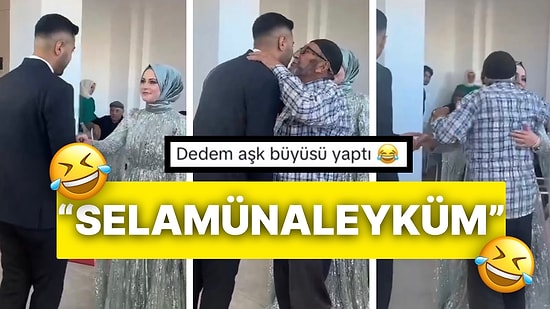 Nişan Girişinde Gelin ve Damada Sürpriz Yapan Dede Güldüren Anlara Vesile Oldu