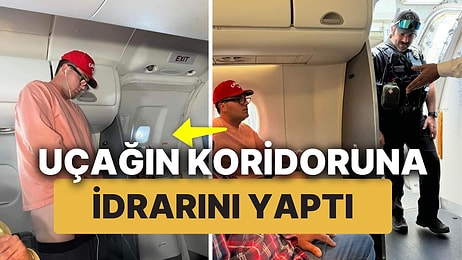 Emniyet Kemeri İşaretinin Sönmesini Beklemek Yerine Soyundu ve Uçağın Koridoruna İdrarını Yaptı!