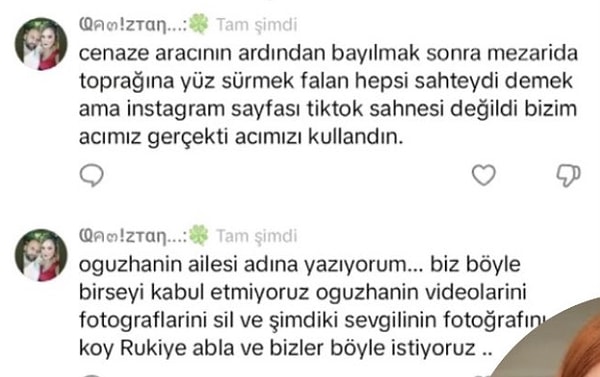 Emeç'in ailesinin attığı yorum ve mesajlar sonrası Rahel'in aileyi engellediği iddia edildi.