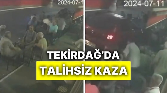 Tekirdağ’da Talihsiz Kaza: Otomobil Sürücüsü Kıraathanenin Önüne Daldı Yaralananlar Oldu