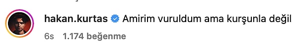 Fotoğrafları gören Hakan Kurtaş yorum yapmak konusunda kayıtsız kalamadı. Kurtaş yaptığı yorumda "Amirim vuruldum ama kurşunla değil" ifadesini kullandı.