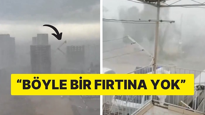 Adana'daki Kuvvetli Fırtına Yıktı Geçti! Şiddetli Rüzgar ve Yağış İnşaattaki Vinç Kulesini Devirdi