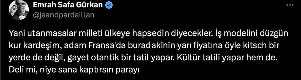 Ardından eleştirisine güncel durumu Fransa ile karşılaştırarak devam etti.