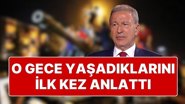 AK Parti Kayseri milletvekili, dönemin Genelkurmay Başkanı Hulusi Akar 15 Temmuz gecesi yaşadıklarını Habertürk’te anlattı. Mehmet Akif Ersoy’un sorularını yanıtlayan Akar “O gece büyük bir şok yaşadım. Hakan Fidan'ın alınacağını öğrendik” dedi.