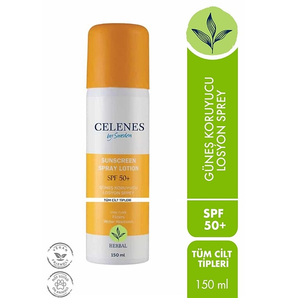 2. Celenes Güneş Koruyucu Losyon Sprey Spf 50+ 150 ml