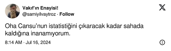 X kullanıcılarının dikkatinden kaçmayan istatistik, tatlı bir rekabet atışmasına da sahne oldu. İşte o paylaşımlardan bazıları: