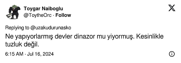 Ama dinazor eti de tuzsuz yenmez hani! 👇