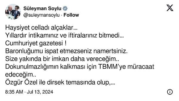 Soylu’nun paylaşımı 👇