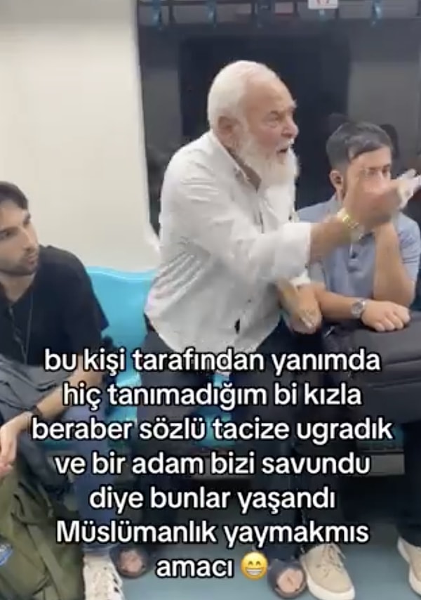 Yaşlı adam tartıştığı kişiye genç kadınları savunduğu için hakaret ediyordu.