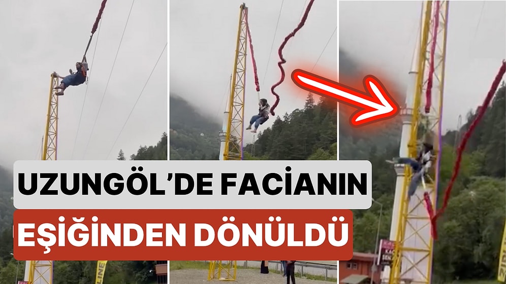 Uzungöl'de Yürekleri Ağızlara Getiren Kaza: İnsan Sapanı Üzerinde Bir Kadın Varken Koptu
