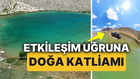 Sosyal Medya Fenomeninden Etkileşim İçin Doğa Katliamı: Doğa Harikası Yeşilgöl'e Arazi Aracıyla Girdi!