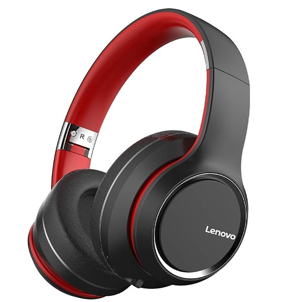 5. Lenovo HD200 Kablosuz Bluetooth 5.0 Kulak Üstü Kulaklık Siyah