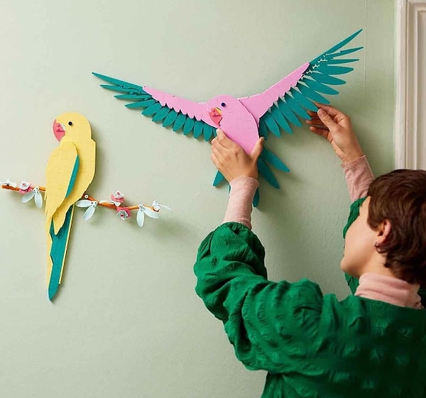 6. LEGO Art Fauna Koleksiyonu – Macaw Papağanları 31211 - Yetişkinler için Koleksiyonluk ve Sergilenebilir Tablo Yapım Seti (644 Parça)