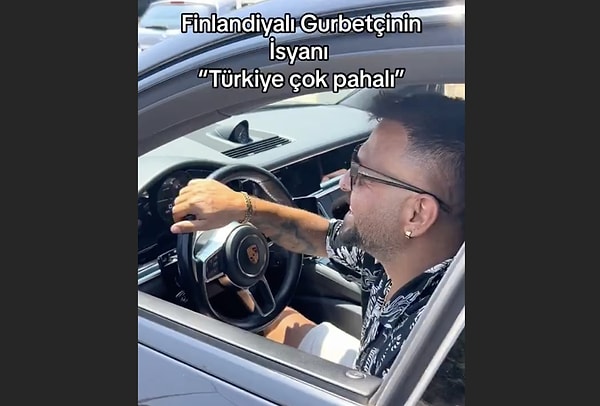 Lüks aracından video çeken gurbetçinin o anları sosyal medyada viral oldu.