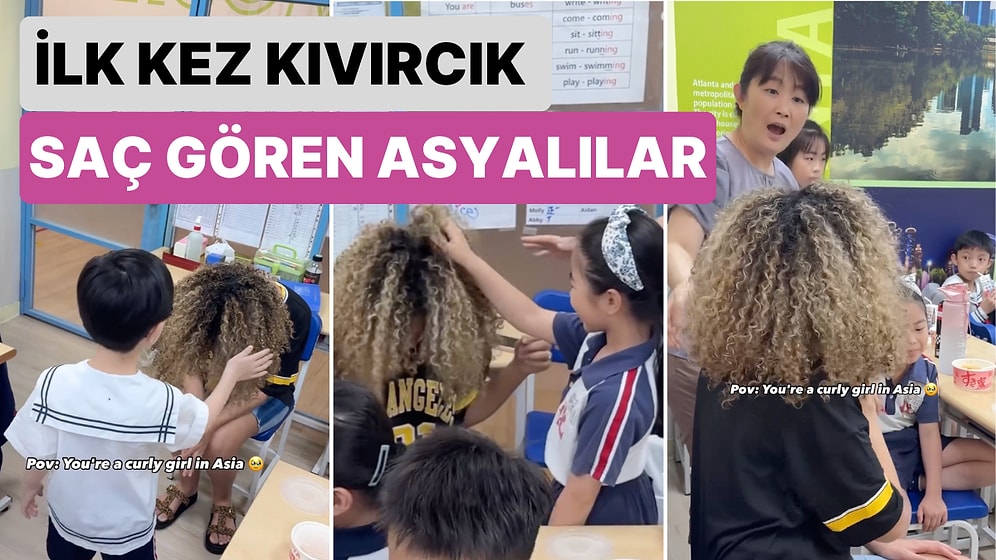 Sıraya Girip Saçlarına Dokundular: İlk Kız Kıvırcık Saçlı Birini Gören Asyalıların Şaşkınlığı Gülümsetti